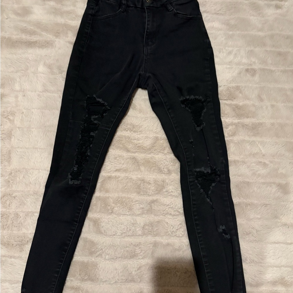 Rue21 Black Distressed Skinny Jeans